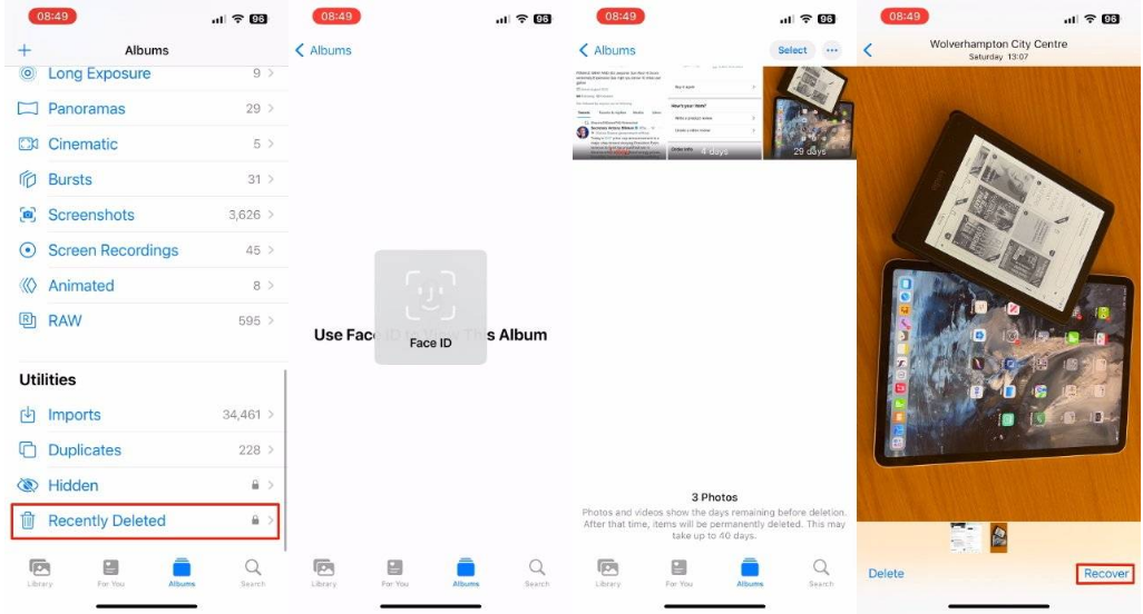 瑞昌苹果14维修分享 iPhone14 上恢复已删除的照片 