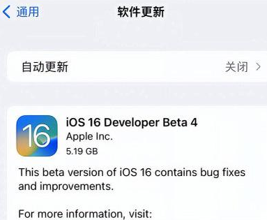 瑞昌苹果手机维修分享iOS16 Beta4 更新内容及升级建议 