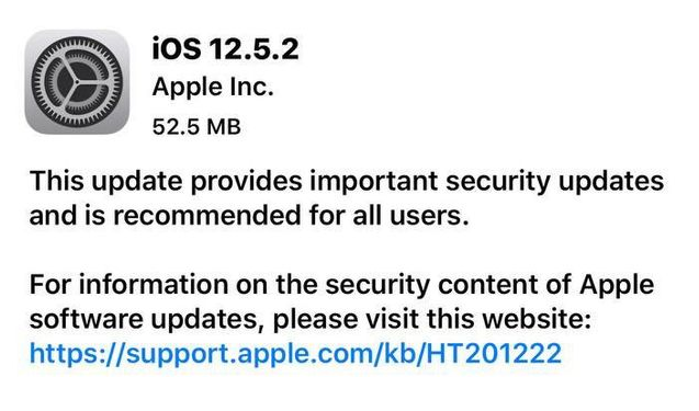瑞昌苹果手机维修分享iOS12.5.2发布，建议所有老苹果用户安装 